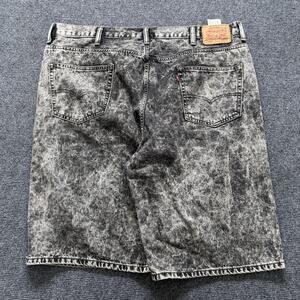 Levi's Denim Shorts Mens 38 Gray Black Acid Wash 5 Pocket Bermuda Relaxed Fit